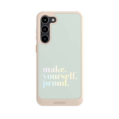 Samsung Galaxy S23+ NIVOcore Make Yourself Proud Zitat-Minze und Farbverlauf