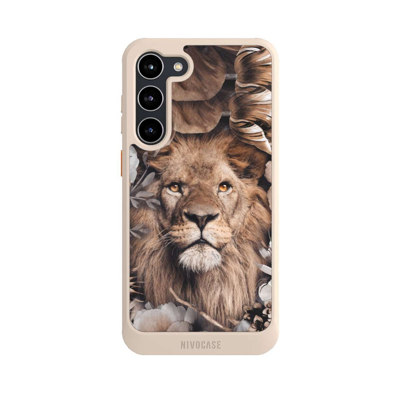Galaxy S23 + NIVOcore Löwe Blumenrahmen Beige