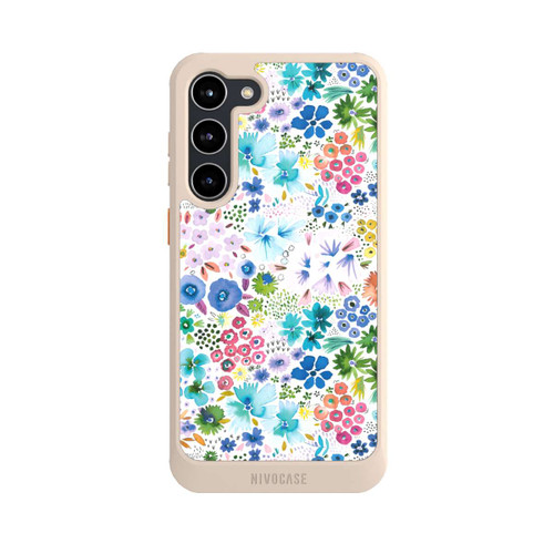 Samsung Galaxy S23+ NIVOcore Kunstvolle kleine Frühlingsblumen blau
