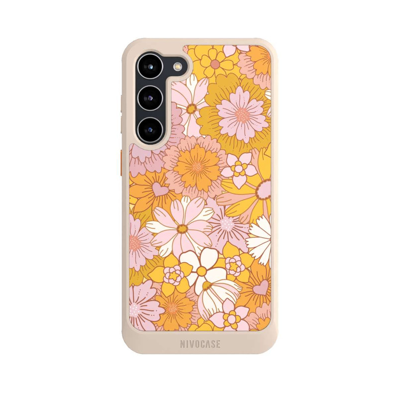 Galaxy S23 + NIVOcore Retro Blumentapete Gelb
