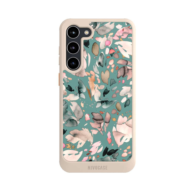 Galaxy S23 + NIVOcore Abstrakte Blumenblätter grün