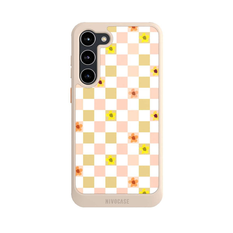 Galaxy S23 + NIVOcore Kariert nostalgische Pastellblumen