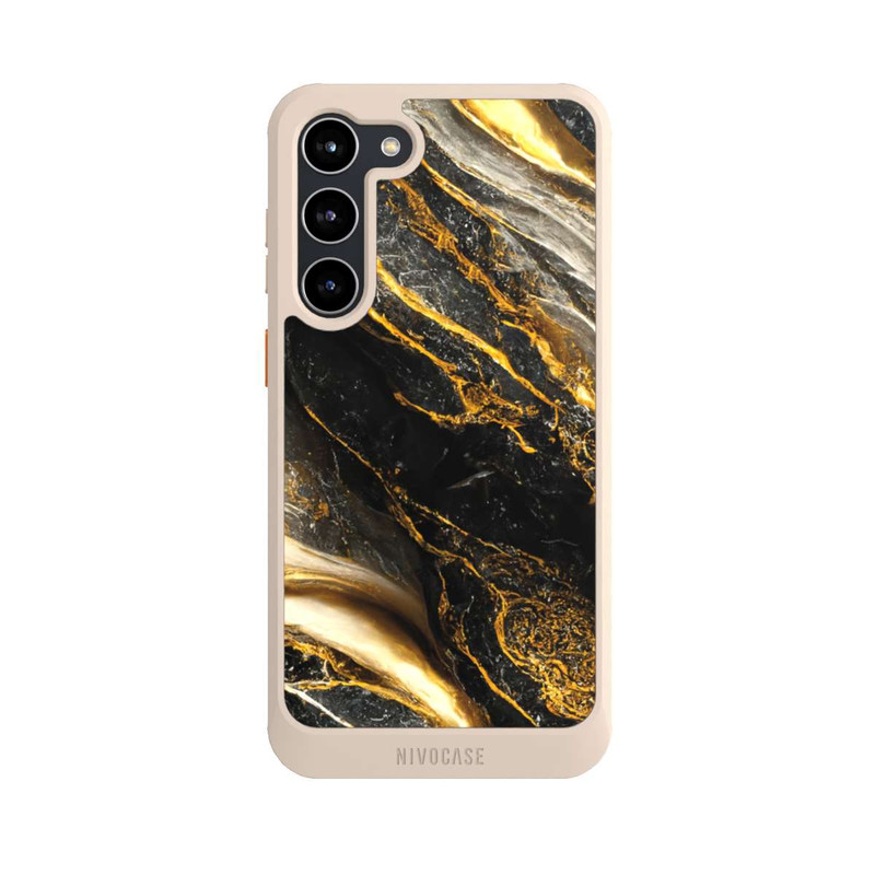 Galaxy S23 + NIVOcore Schwarze Marmor Goldschichten