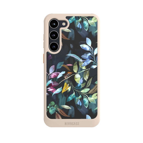 Samsung Galaxy S23+ NIVOcore Mystische Aquarellblätter schwarz
