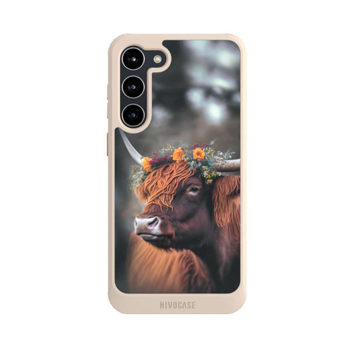 Samsung Galaxy S23+ NIVOcore Hochland Rind mit Blumen mit KI