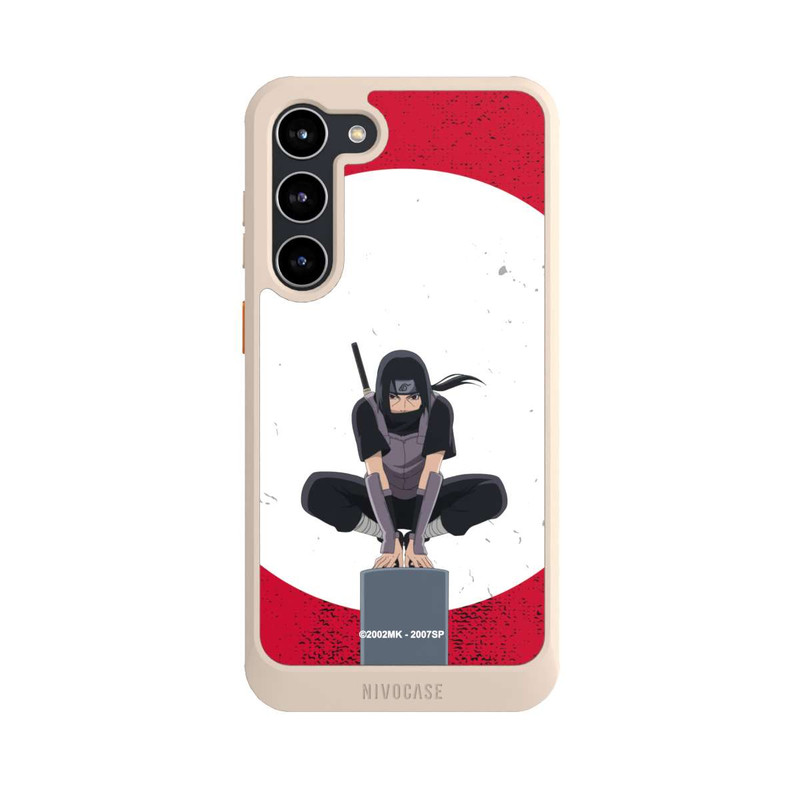 Galaxy S23 + NIVOcore Itachi Uchiha Symbol Roter Hintergrund