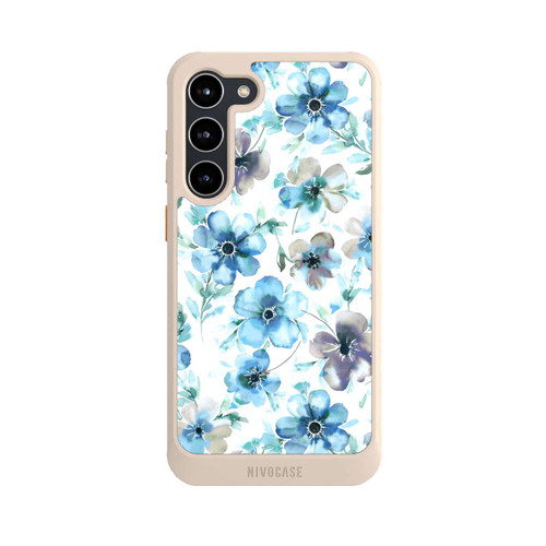Samsung Galaxy S23+ NIVOcore Blaues Blumenmuster Trendy
