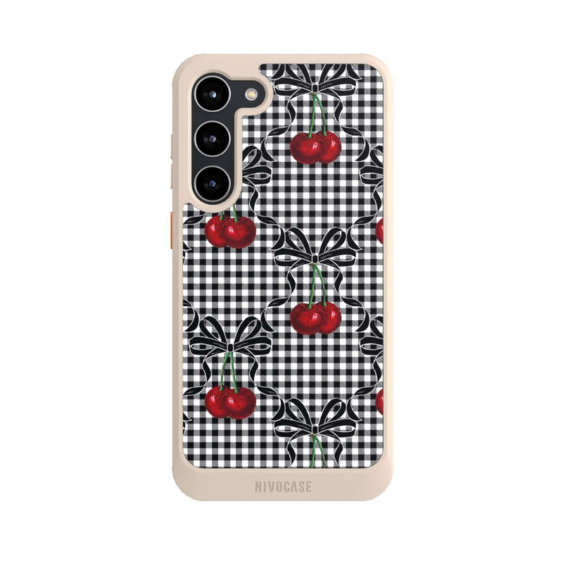 Galaxy S23 + NIVOcore Kirschen Muster Schwarz