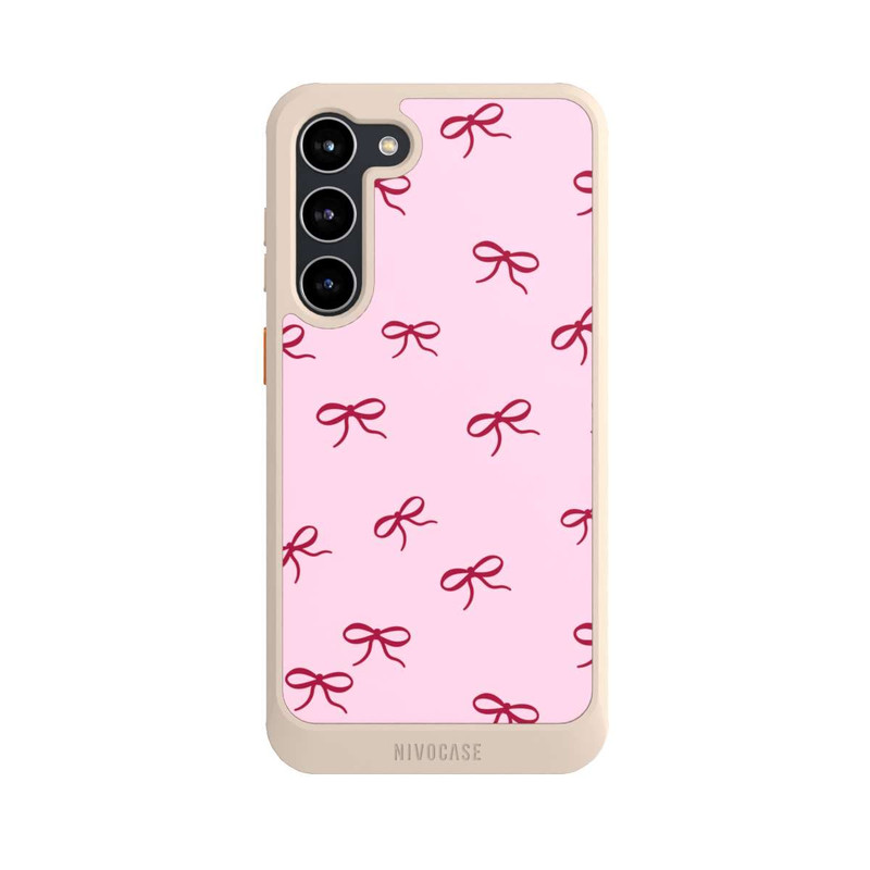 Galaxy S23 + NIVOcore Schleifen Muster Rot Pink