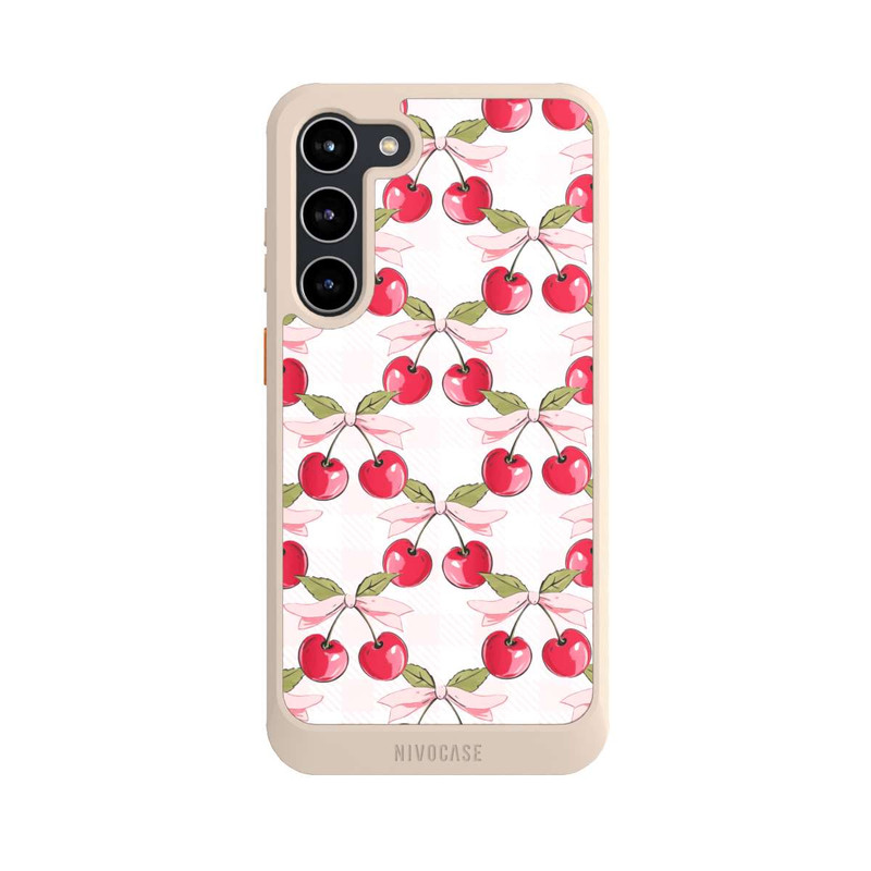 Galaxy S23 + NIVOcore Pink Cherry Pattern with AI