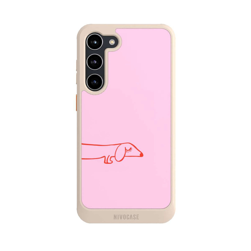 Galaxy S23 + NIVOcore Dachshund Illustration Pink