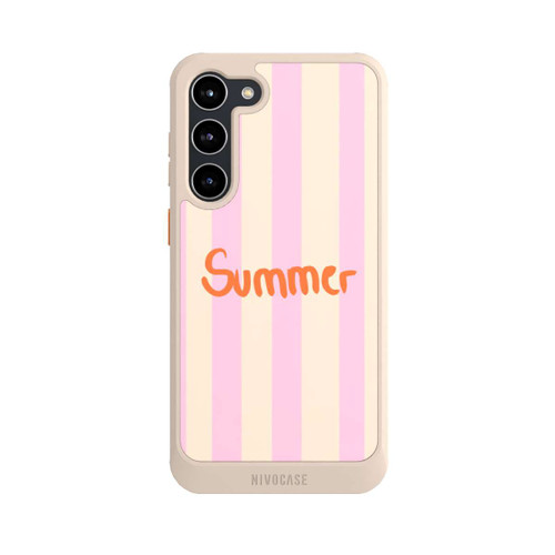 Samsung Galaxy S23+ NIVOcore Summer- Rosa und Orange Streifen Hintergrund