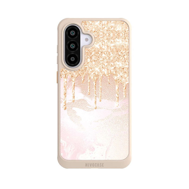 Galaxy A56 5G NIVOcore Rosegold Glitter Droplet Look