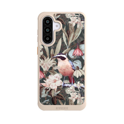 Samsung Galaxy A56 5G NIVOcore Orange Bird in Vintage Flower Pattern