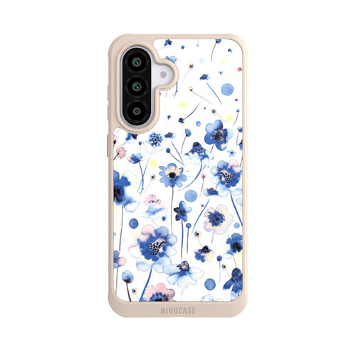 Samsung Galaxy A56 5G NIVOcore Watercolor Ink Blue Flowers