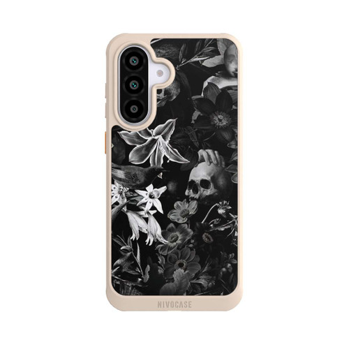 Samsung Galaxy A56 5G NIVOcore Skulls and Flowers on Black Background