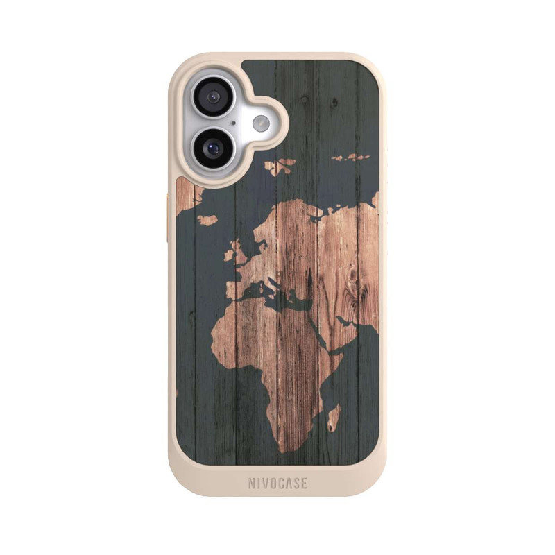 iPhone 17 NIVOcore Wooden World Map