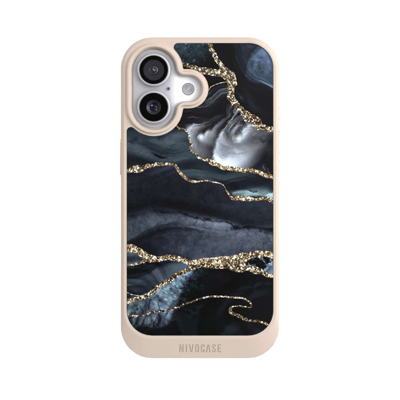iPhone 17 NIVOcore Dunkler Marmor Gold Glitzerlook