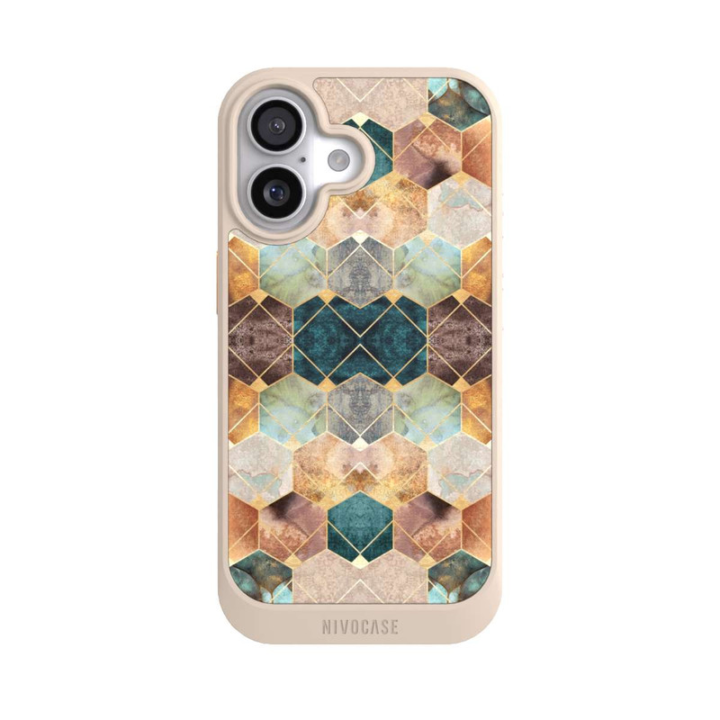 iPhone 17 NIVOcore Naturfarbene Sechsecke und Diamanten