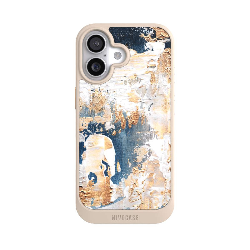 iPhone 17 NIVOcore Abstraktion Blau und Gold