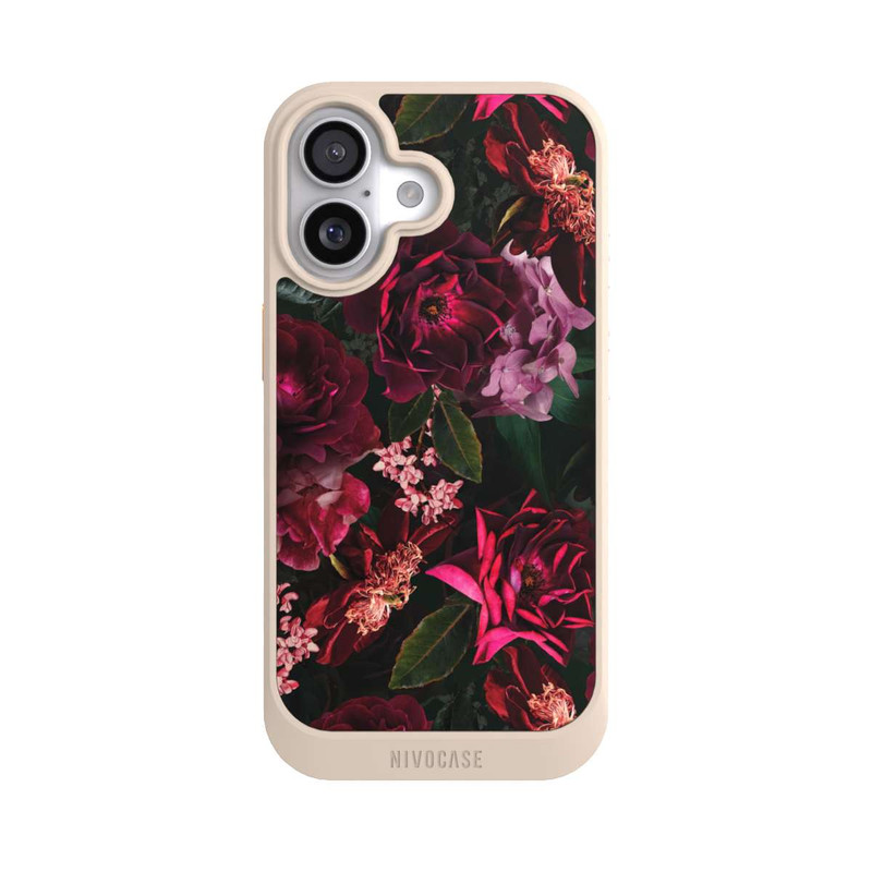 iPhone 17 NIVOcore Dunkelrote und rosa Blüten