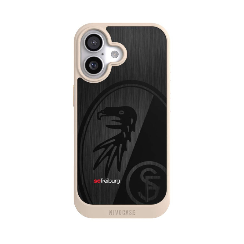 iPhone 17 NIVOcore  Kratzen Metall Hintergrund mit dem Schriftzug  Vertikal SC Freiburg