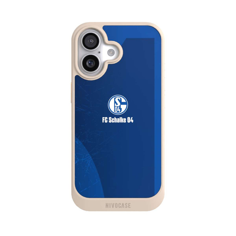 iPhone 17 NIVOcore Schalke 04 Blauer Hintergrund Mit Logo
