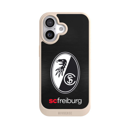  NIVOcore  Kratzen Metall Hintergrund mit dem Schriftzug  Horizontal SC Freiburg