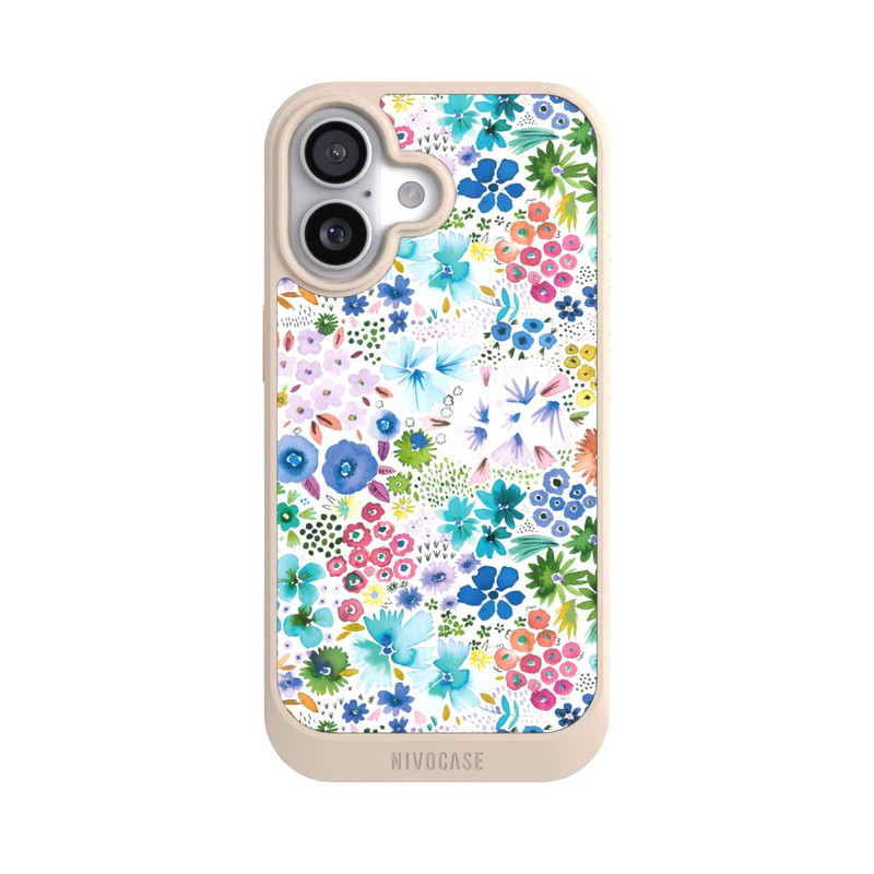 iPhone 17 NIVOcore Kunstvolle kleine Frühlingsblumen blau