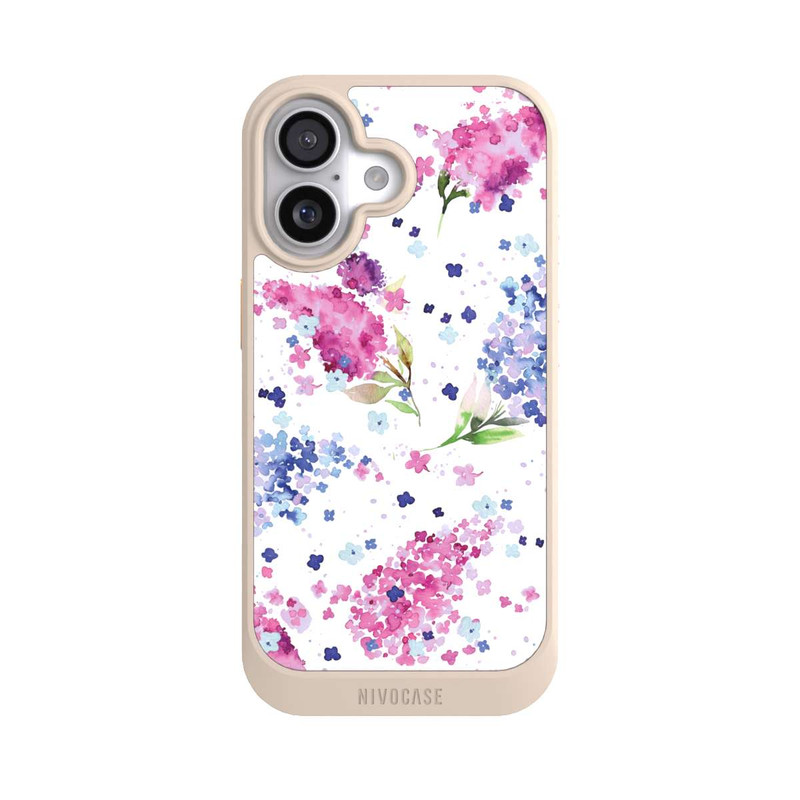 iPhone 17 NIVOcore Hortensien Lila und Rosa Blumen
