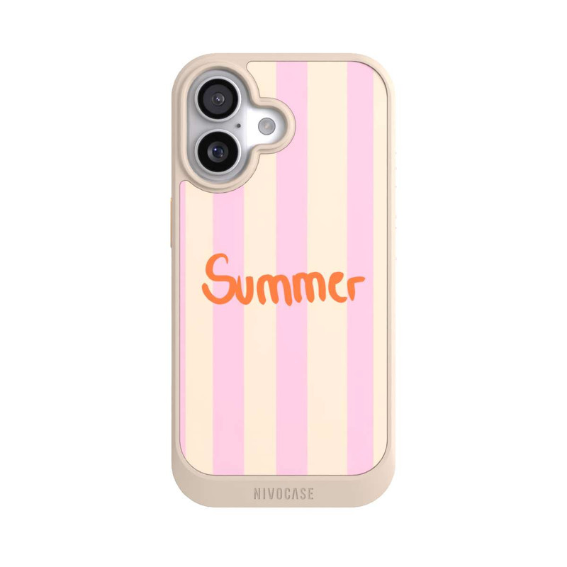 iPhone 17 NIVOcore Summer- Rosa und Orange Streifen Hintergrund