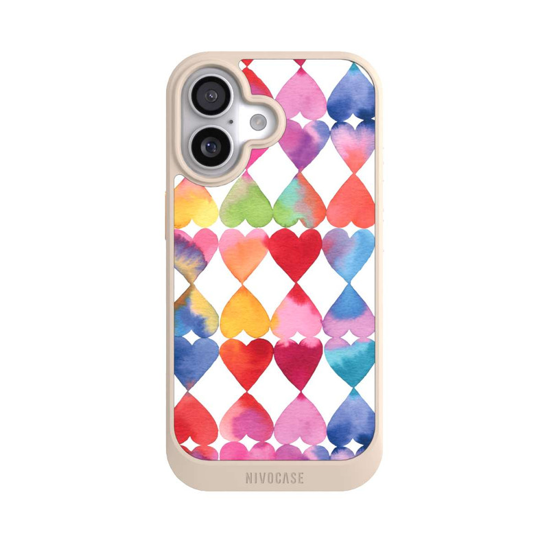 iPhone 17 NIVOcore Buntes Herz Watercolor Muster