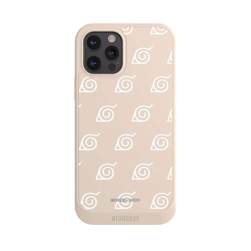 iPhone 12 Pro NIVOcore Weißes Konoha-Muster Transparent