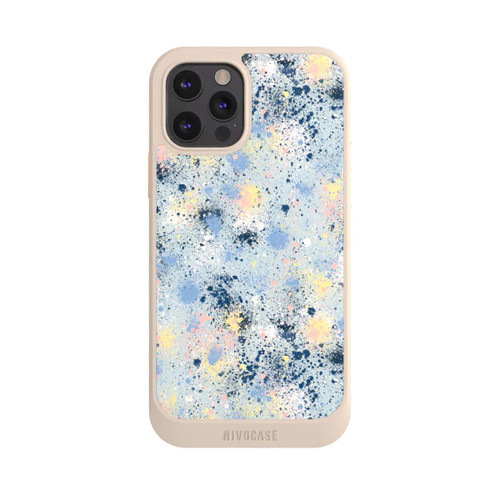 Apple iPhone 12 Pro NIVOcore Tintentropfen Staub Textur Blau