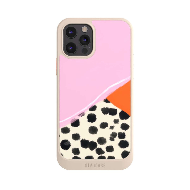 iPhone 12 Pro NIVOcore Rosa und Orange Gepunkteter Hintergrund