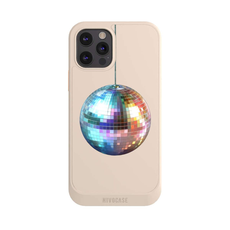 iPhone 12 Pro NIVOcore Discokugel Party Blau Gold Transparent mit KI