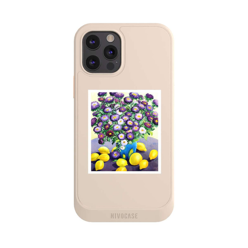 iPhone 12 Pro NIVOcore Purple Asters and Lemons by Christopher Ryland