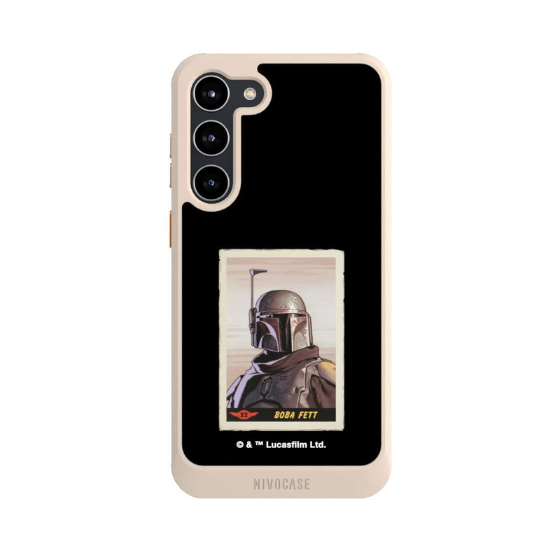 Galaxy S23 + NIVOcore Boba Fett Badges Schwarzer Hintergrund