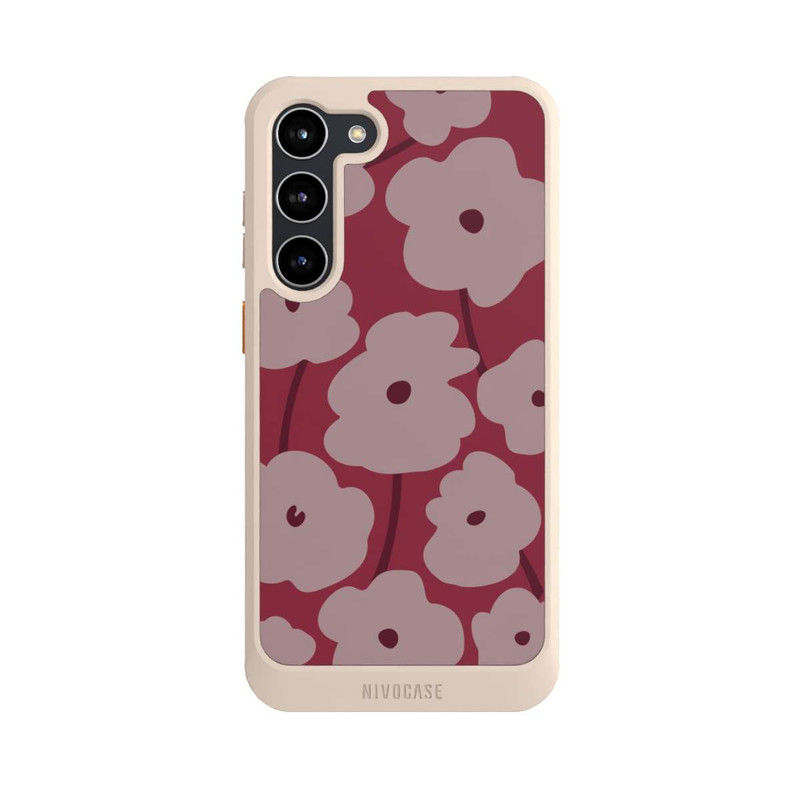 Galaxy S23 + NIVOcore Minimalistische Blumen Bordeaux