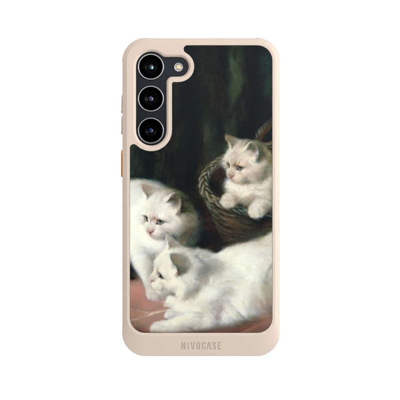 Galaxy S23 + NIVOcore Three White Angora Kittens