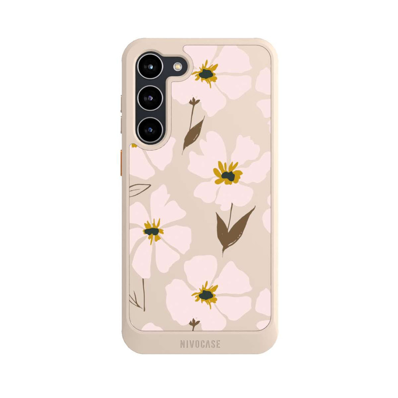 Galaxy S23 + NIVOcore Simple Pastell Flowers Rose Transparent
