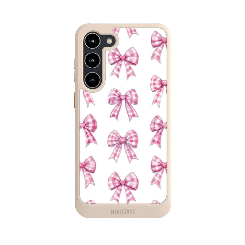 Galaxy S23 + NIVOcore Pink Gingham Hearts and Bows