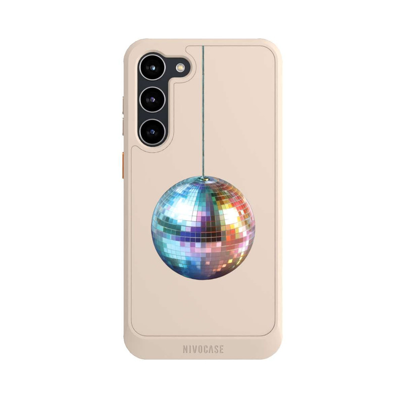 Galaxy S23 + NIVOcore Discokugel Party Blau Gold Transparent mit KI
