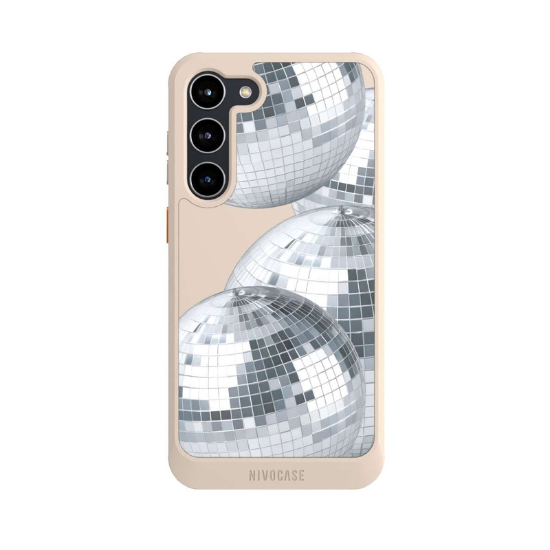 Galaxy S23 + NIVOcore Discokugel Party Silver Transparent mit KI