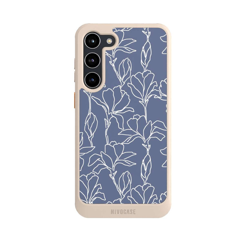 Galaxy S23 + NIVOcore Flower Silhouettes on Blue