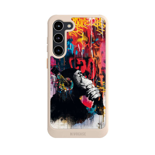 Samsung Galaxy S23+ NIVOcore Affe Stereo Kopfhörer Graffiti Street Art Blau