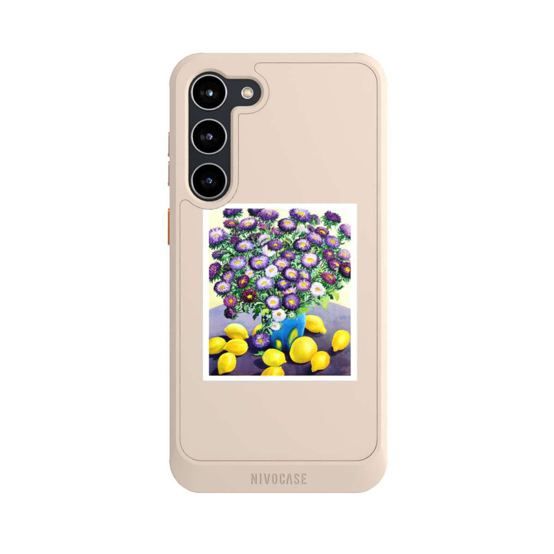 Galaxy S23 + NIVOcore Purple Asters and Lemons by Christopher Ryland