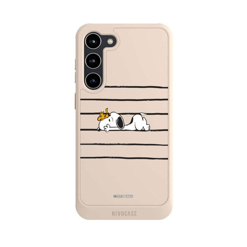 Galaxy S23 + NIVOcore Snoopy Woodstock Streifen Peanuts Transparent