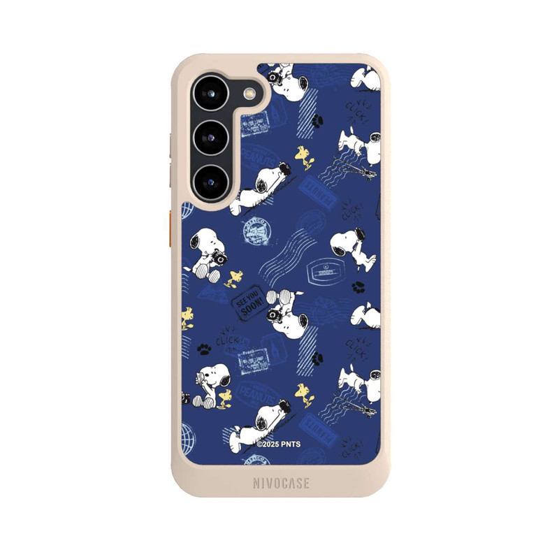 Galaxy S23 + NIVOcore Peanuts Travel Stamps Pattern Blue