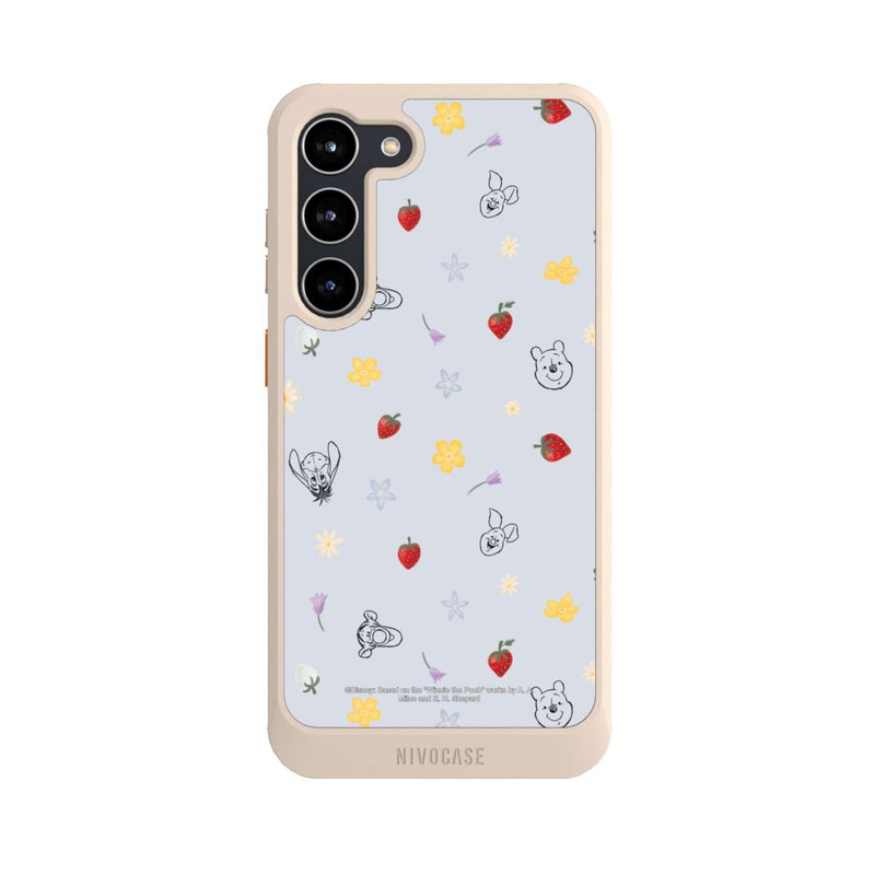 Galaxy S23 + NIVOcore Winnie Puuh und Freunde Erdbeer Muster Blau